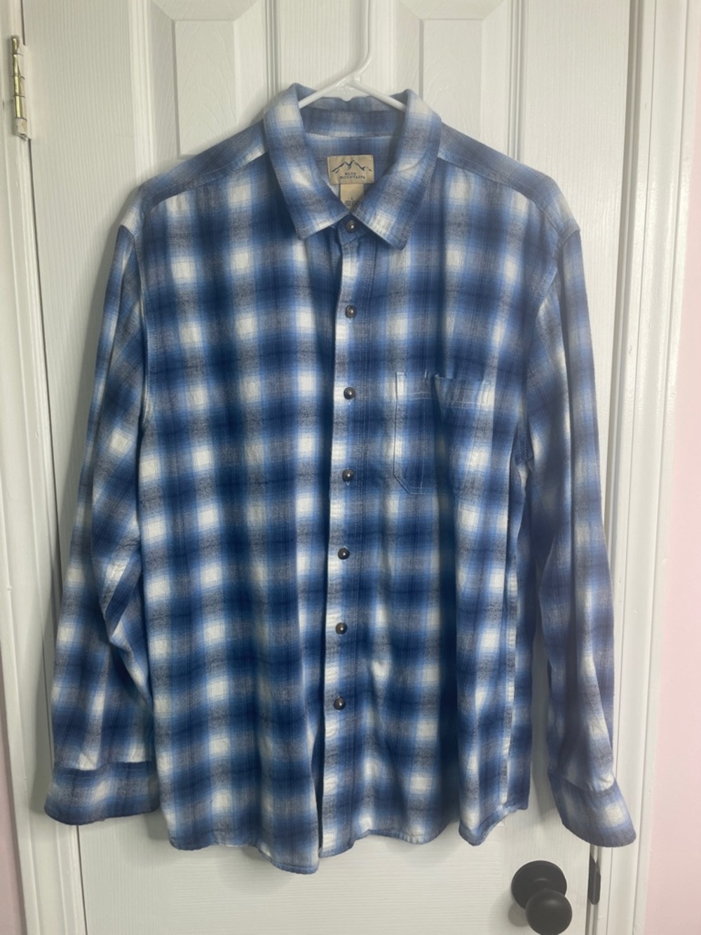 Classic Blue Plaid Men's Shirt
